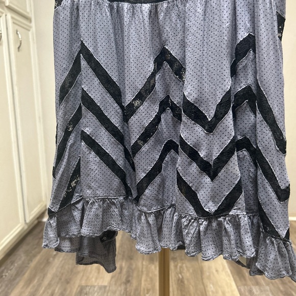 Free People Voile Lace Trapeze Slip Dress Iron Grey SP EUC Whimsigoth AHS Rare - Picture 4 of 5